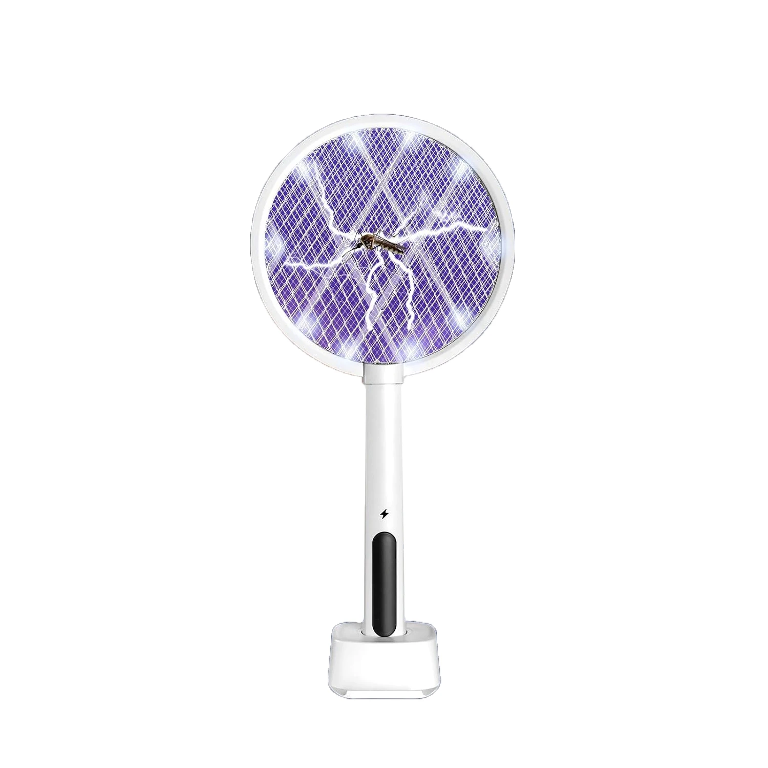 Raqueta Antimosquitos Recargable, Matamoscas Eléctrica, 2024 USB C, Recargable Raqueta Anti-Mosquitos Eléctrico, 3000V Raqueta Mosquitos Recargable 2 en 1 Raqueta Mosquitos Eléctrico Lámpara UV para