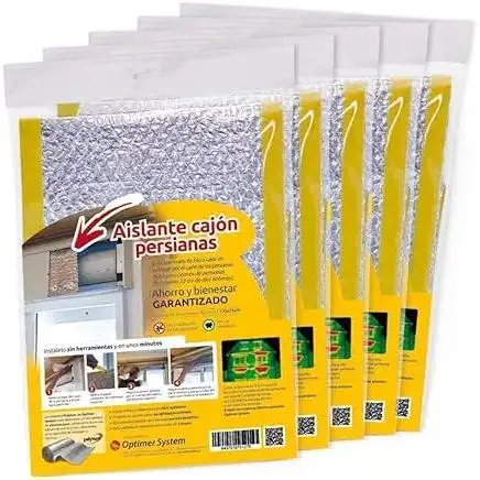 AISLANTE PERSIANAS CAJÓN CON AUTOADHESIVO | Evite la entrada de Frio o Calor por el cajón de las persianas | Se Instala sin Herramientas | 1.20m largo x 0.25 alto | 100% ALUMINIO | (5)