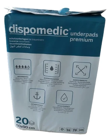 Disposable 60x90 pad, 40 units, mattress cover, suapel, hygienic pad, absorbent and recyclable waterproof insert. Cv medical