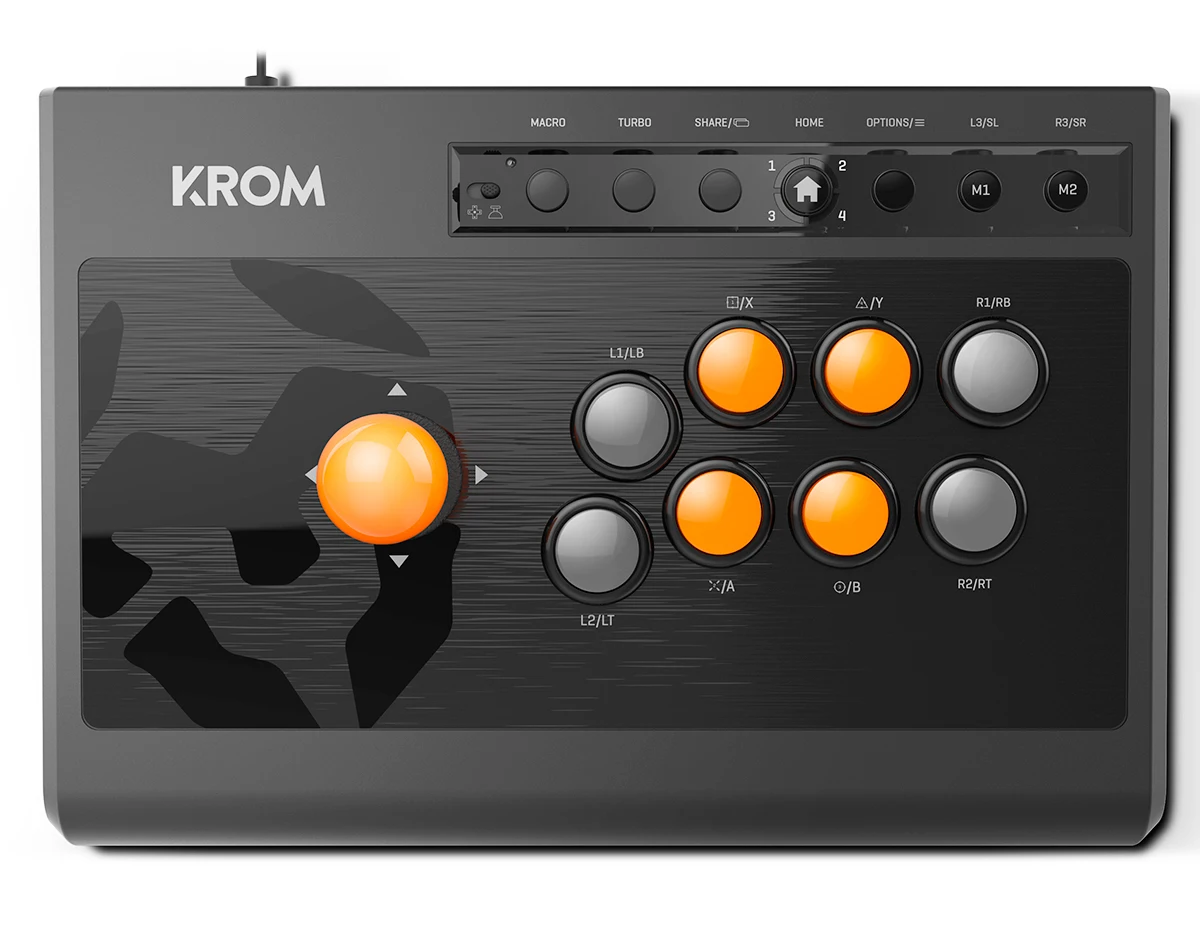 Krom kumite - multiplatform arcade gamepad, fighting stick, compatible pc, ps3, ps4 and xbox one