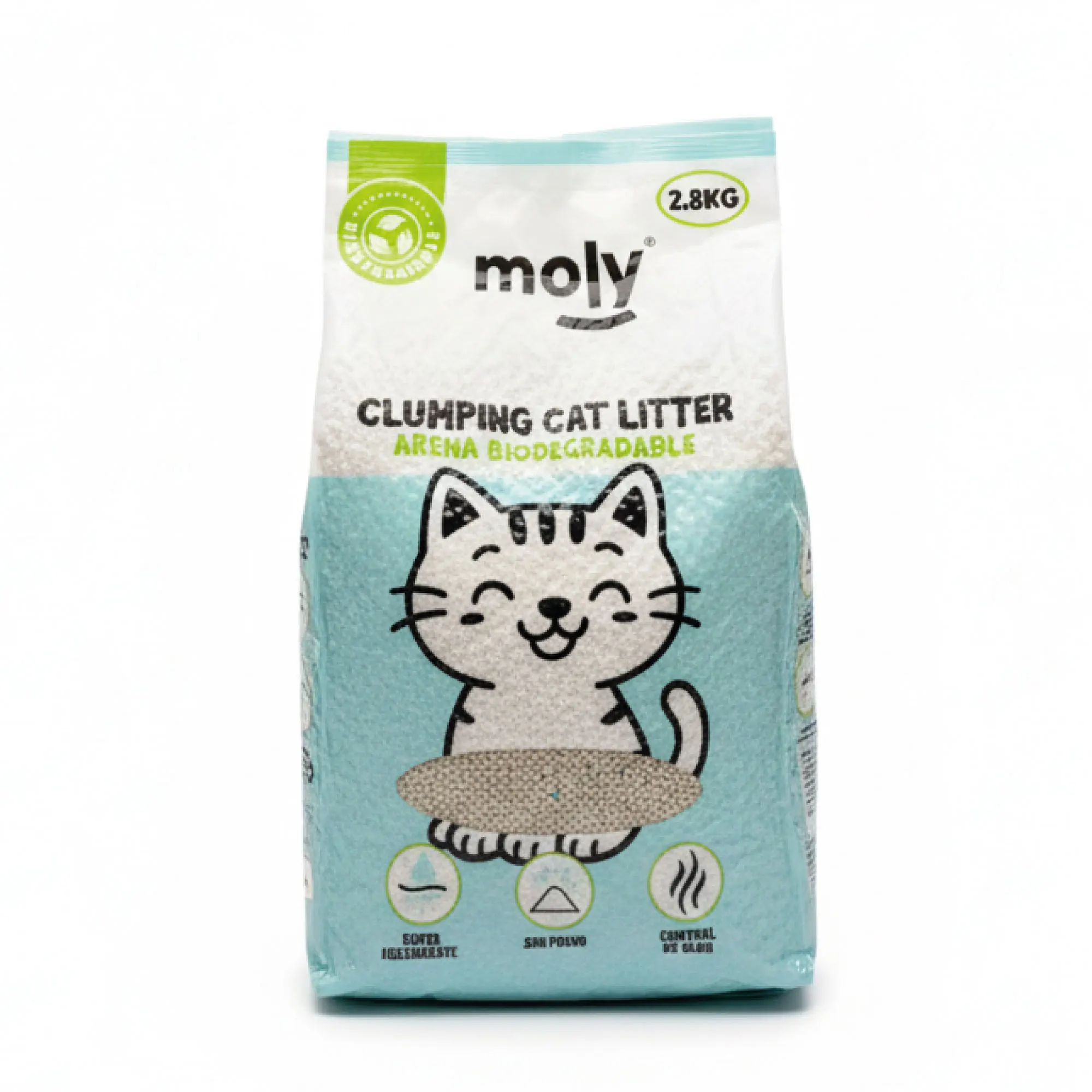 Pack Ahorro 11.1 L tres bolsas de 2.8 Kg de Bentonita Arena para Gatos Aglomerante Biodegradable
