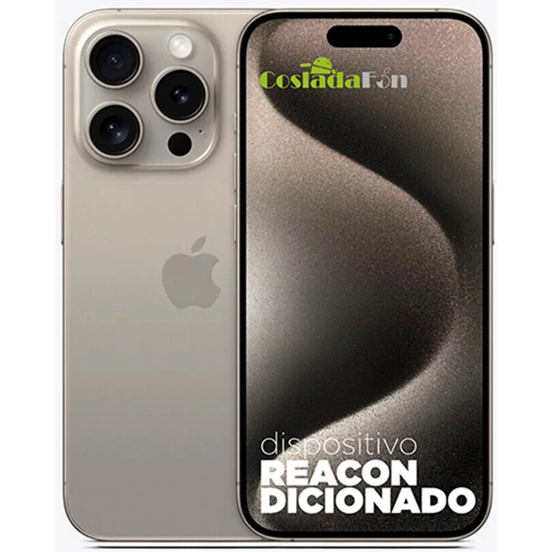 Apple iphone 15 pro 128gb natural titanium (titanium natural) refurbished condition a. 2 years of warranty