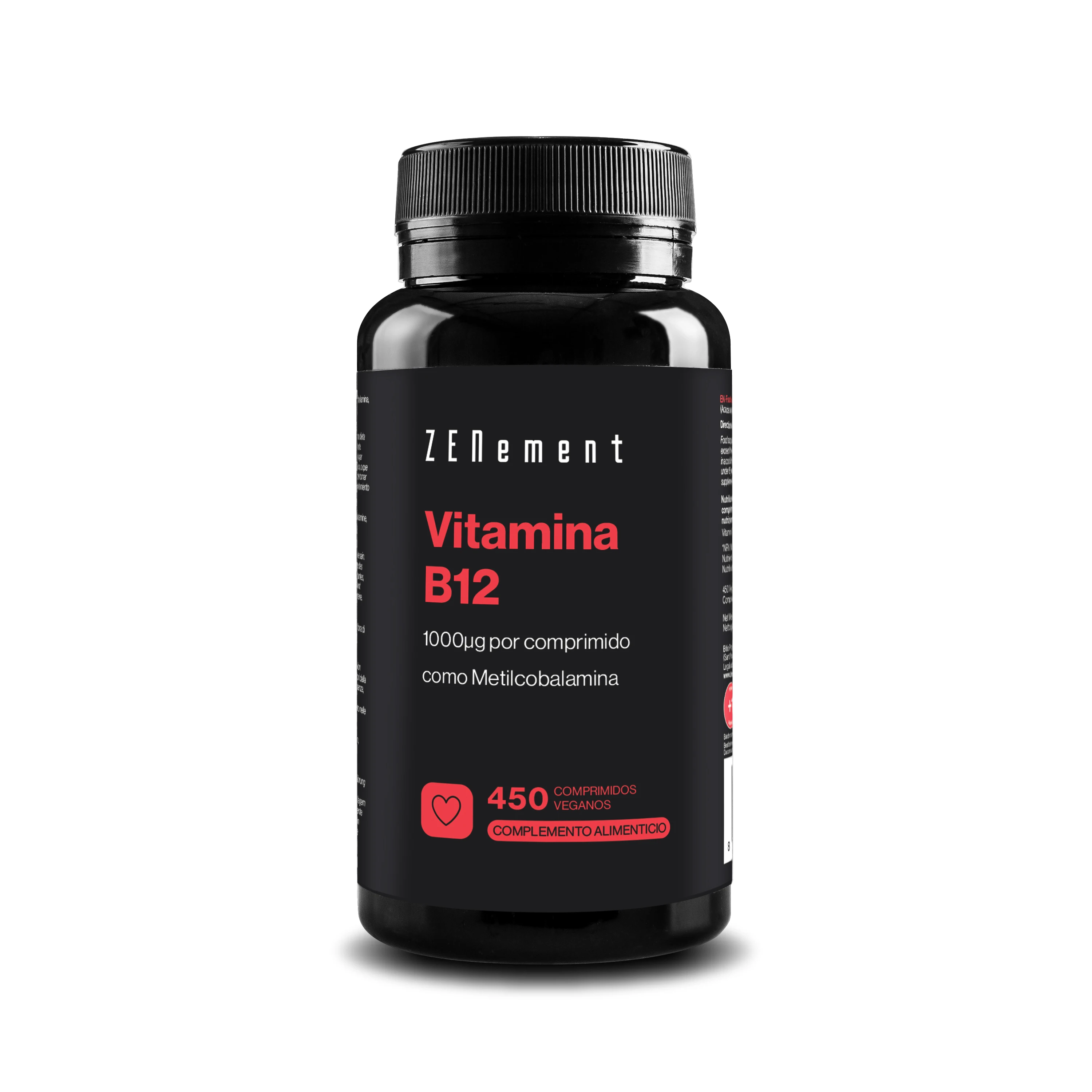 Vitamina B12 1000 mcg por comprimido - 450 Comprimidos Veganos Zenement