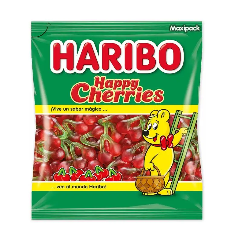 HARIBO MAXIPACK HAPPY CHERRIES CEREZAS BRILLO 1KG Las CEREZAS SUPER de Haribo de color Rojo y con un intenso sabor a Cereza. Sabor de Haribo TOP original calidad de confianza