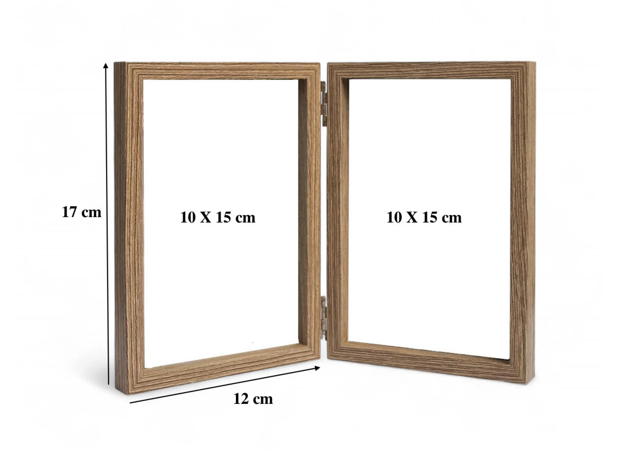 10x15 cm Double Folding Wooden Photo Frame natural color Wooden Double Photo Holder