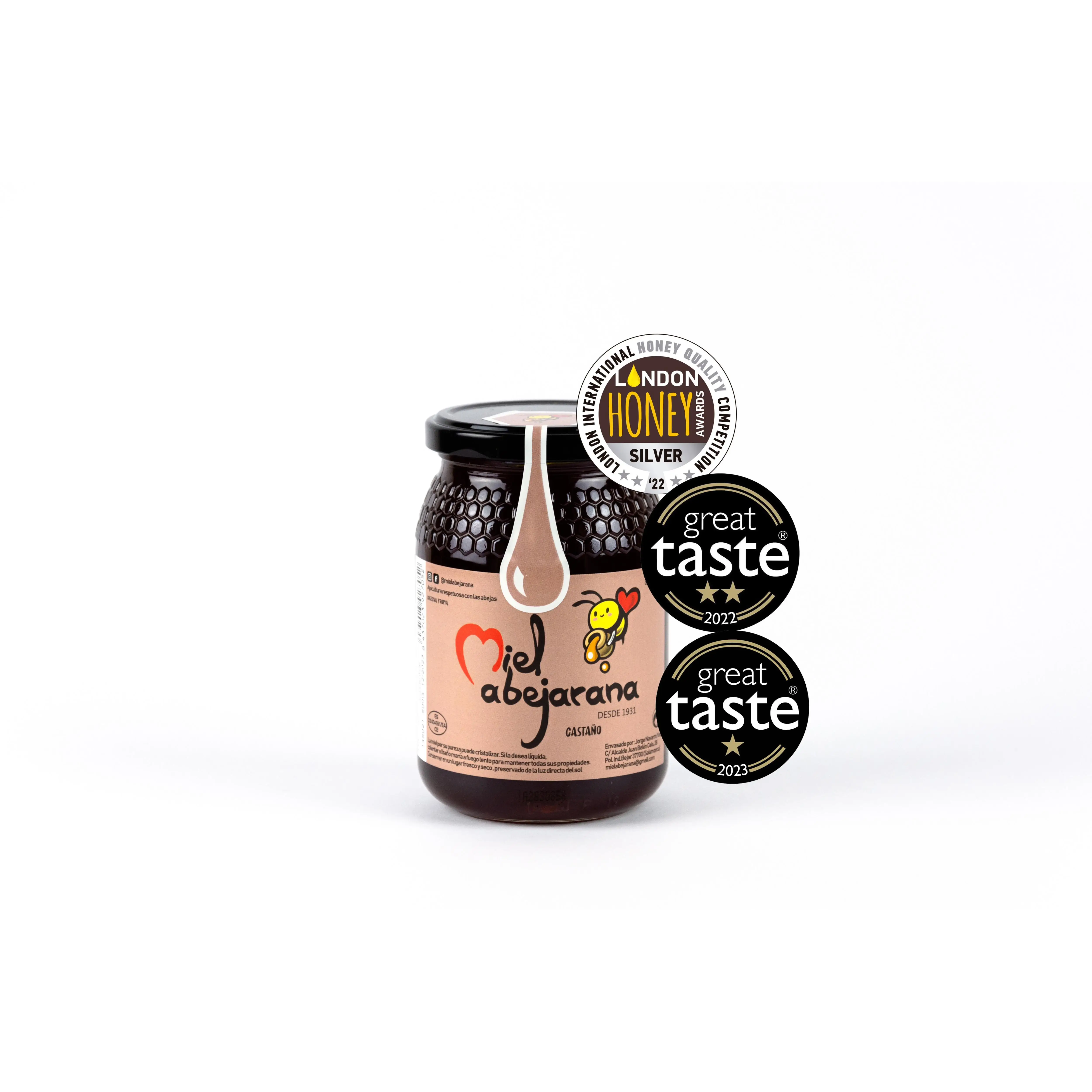 Miel Abejarana - Miel de Castaño 500G - Artesana. GREAT TASTE 2022, 2023