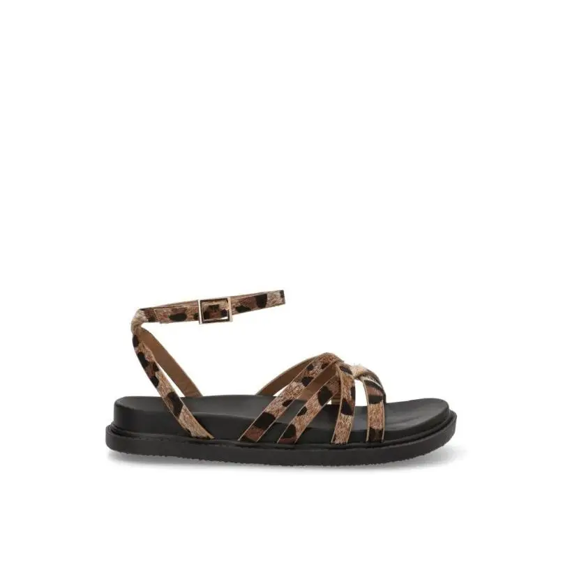 Sandalia Tina´s - Mujer - Suela Plana - Modelo 5383 - Color Leopardo