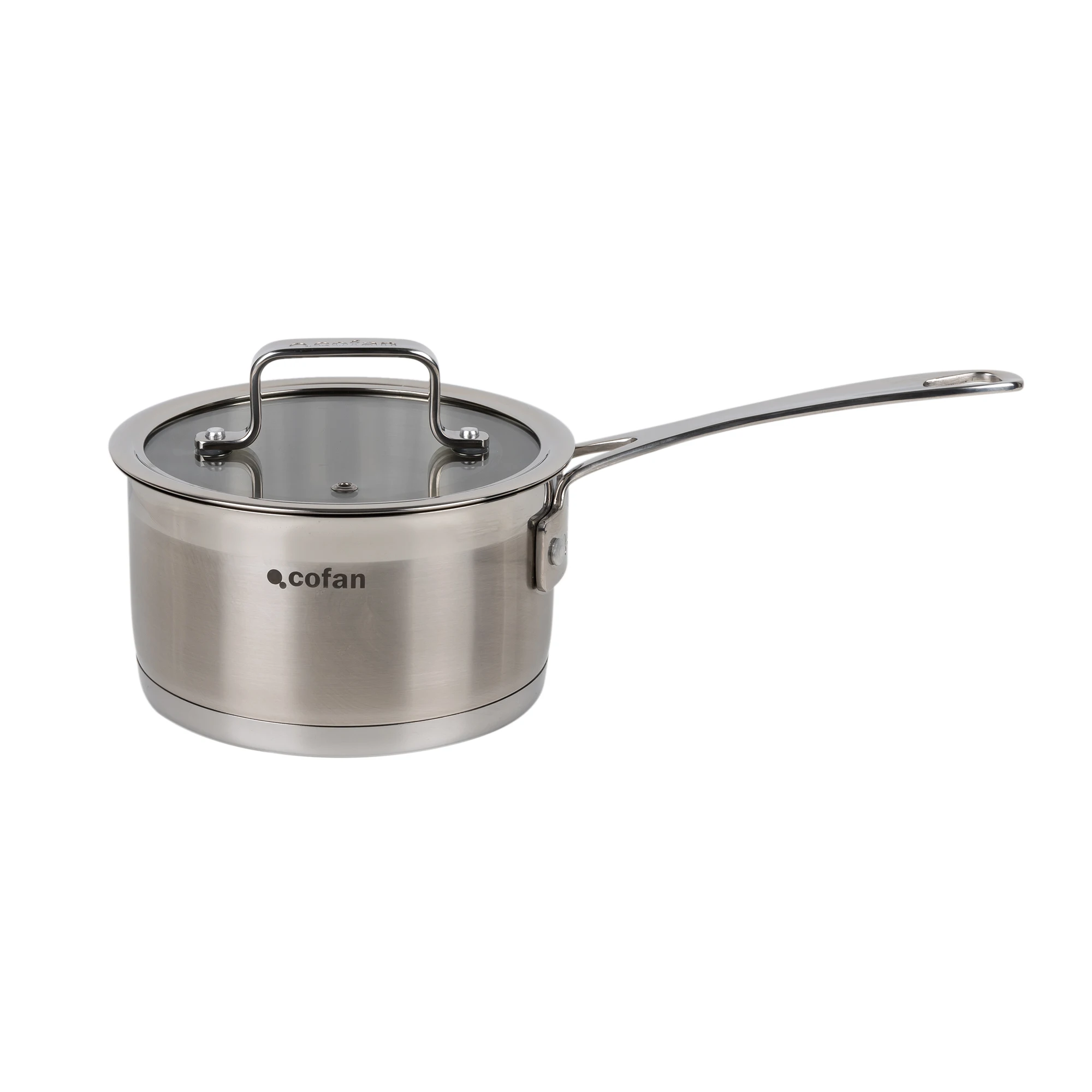 Cofan Cazo de acero inoxidable |Tapa incluida | Capacidad de 1,7 litros | Compatible con todo tipo de cocinas