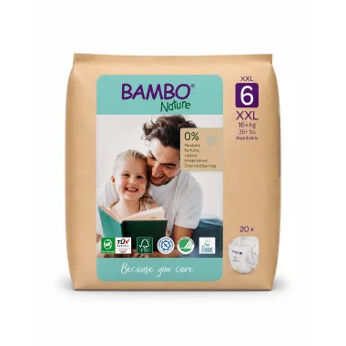 Bambo Nature Talla 6 Ecolócigos (+16 kg) 20 Pañales – Protección Natural Premium para Niños Activos Bambo Nature
