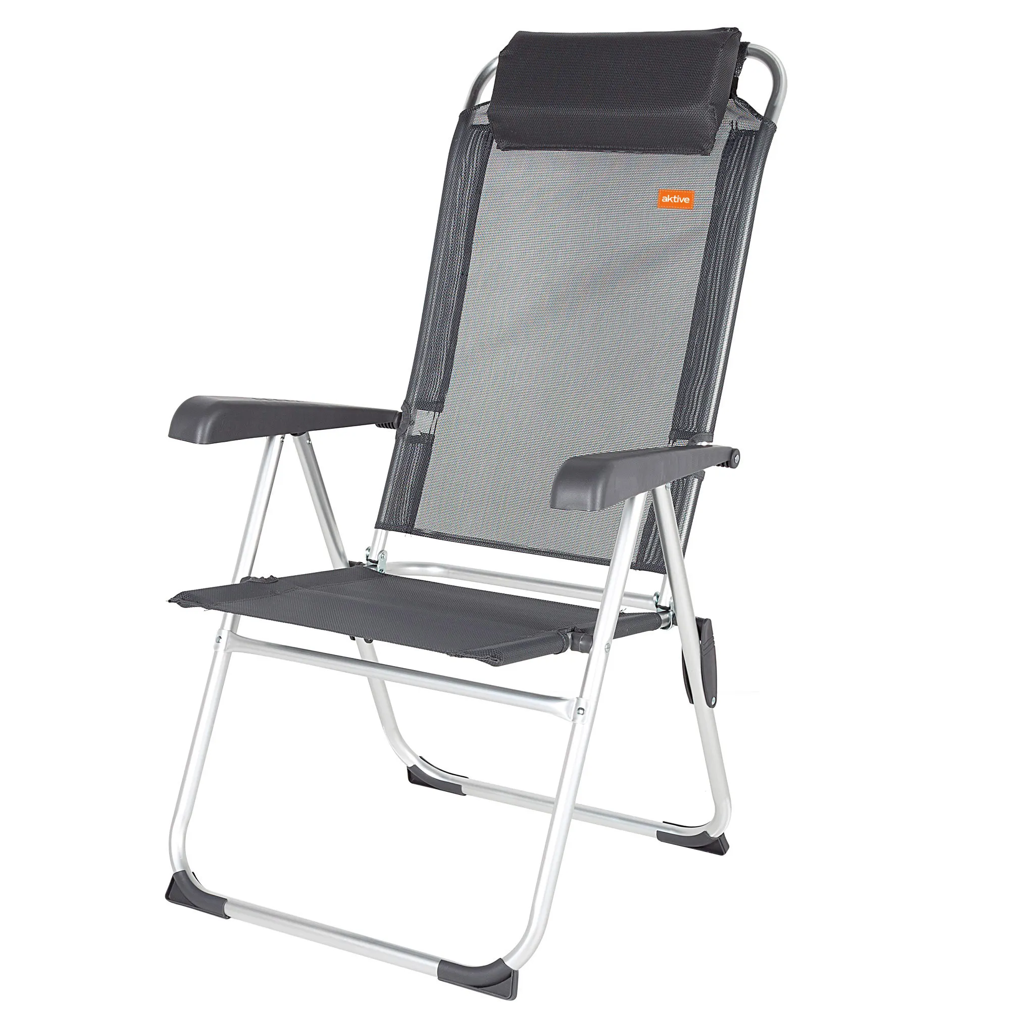 Aktive - Silla de camping plegable con respaldo reclinable 5 posiciones, 44x55x101 cm, fabricada de aluminio y… — oferta en AliExpress