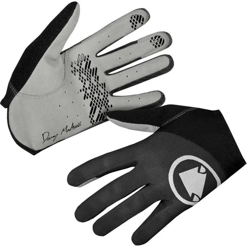 ENDURA | Guantes Largos HUMMVEE Lite Icon Negro - Reverso de malla elástica de 4 vías, transpirable y ligera   Tire del manguito elástico  Palma de cuero sintético duradero con perforaciones cortadas