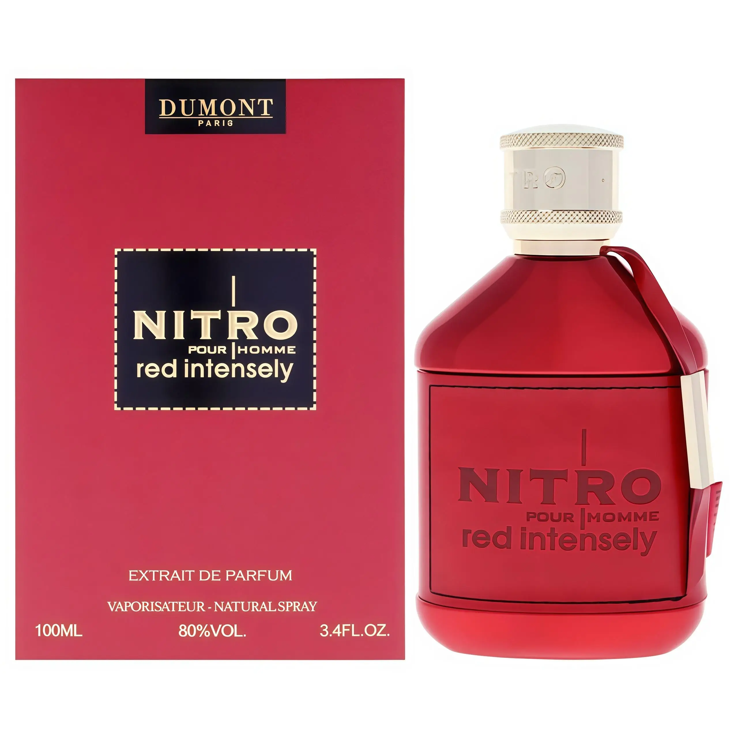 Dumont Nitro Red Intensely Pour Homme 100ml Perfume Hombre Aromas Intemporales Notas Frutales Modernas Cedro Seco Madera Ambarada Sándalo Cremoso