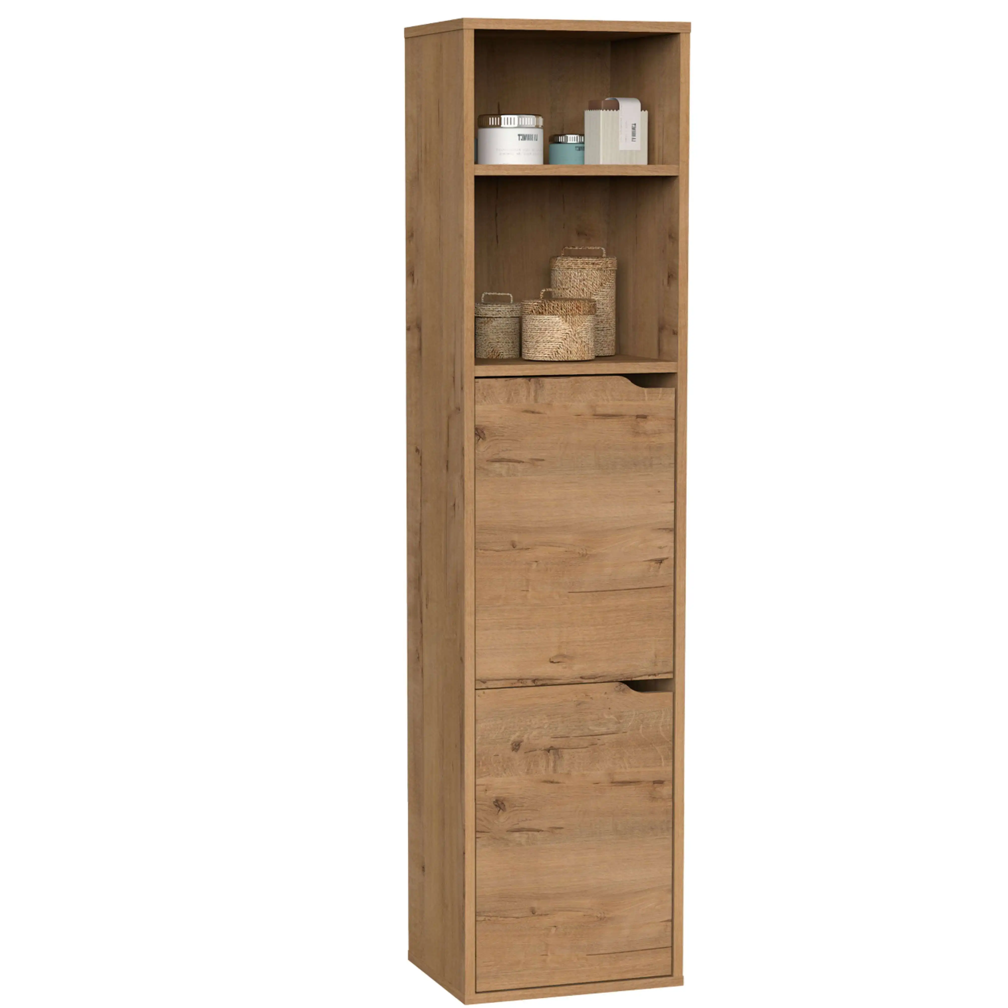 Miroytengo Columna Para Baño Suspendida Nadia Color Roble Gold o Blanco 2 Cajones 2 Armarios 150x37x30 cm