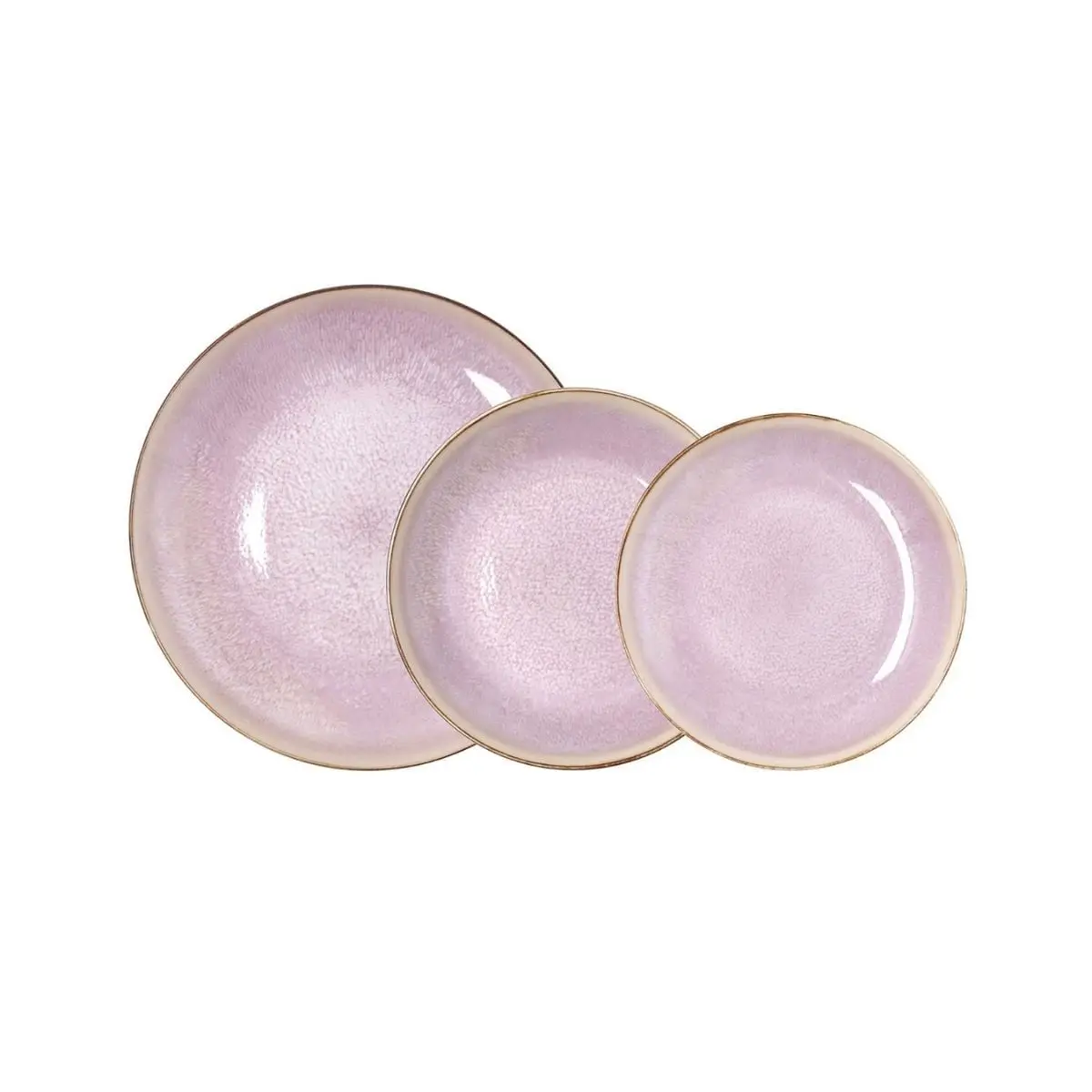 Vajilla Lanai Bidasoa 12 piezas 4 servicios porcelana rosa