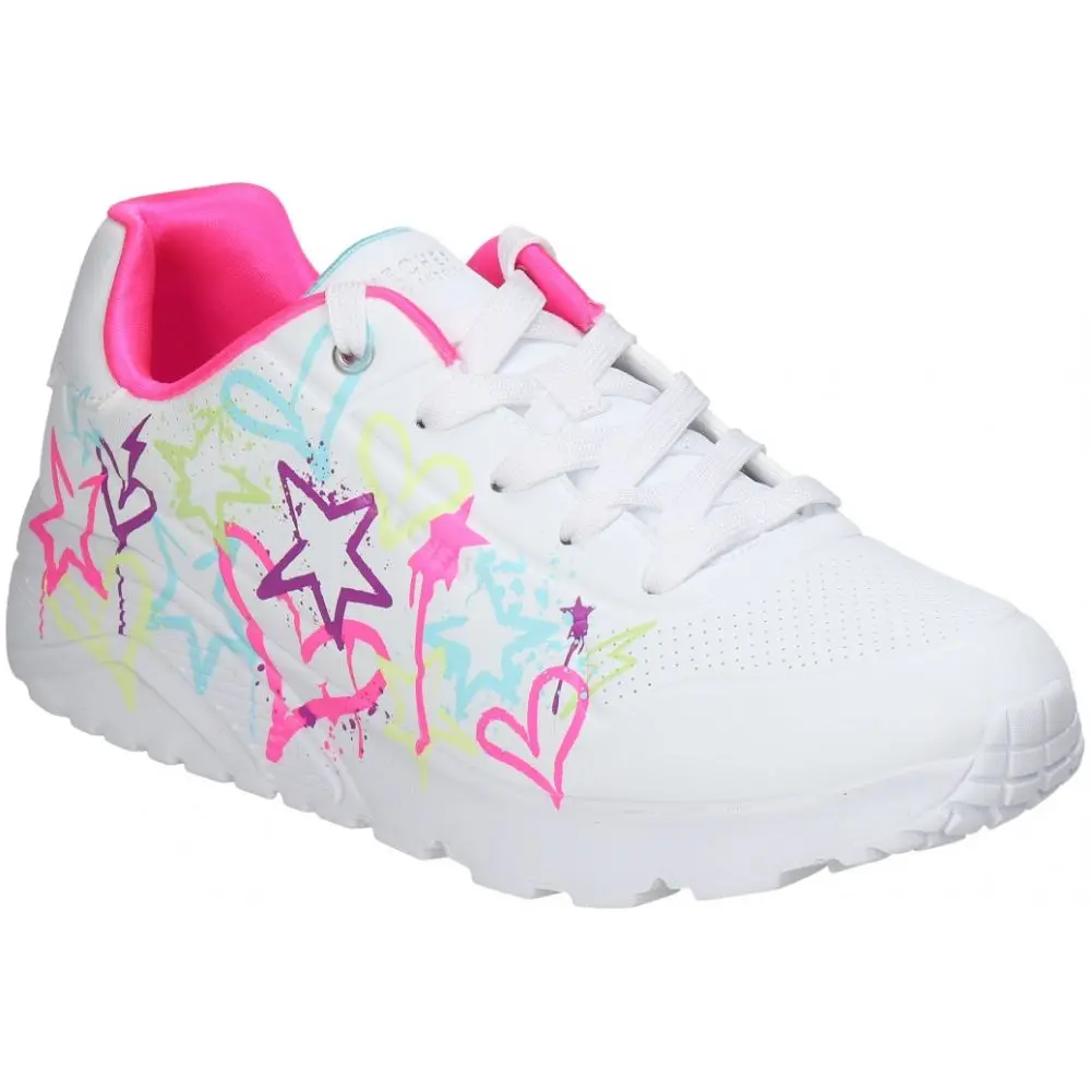 SKECHERS sports Skechers one Lite My Drip women-white Casual Slipper with heart details-lace-up Sneaker-Casual style-trend-comfortable-310391L-WMN