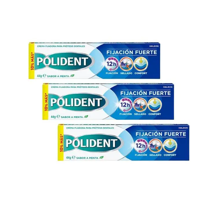 Crema Fijadora Polident para Prótesis Dentales 40g - Fijación Fuerte - Protección Alimentos - Menta Suave