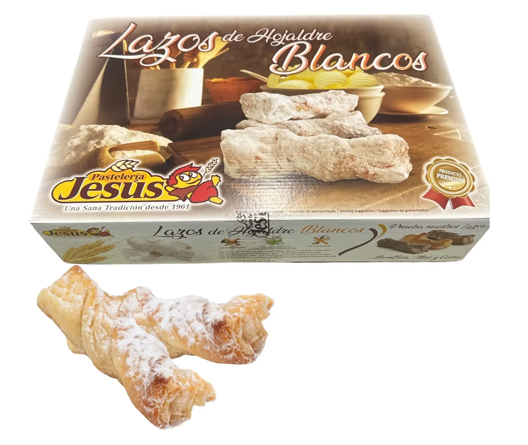 Lazos de Hojaldre Blancos con Miel 1,7 Kg