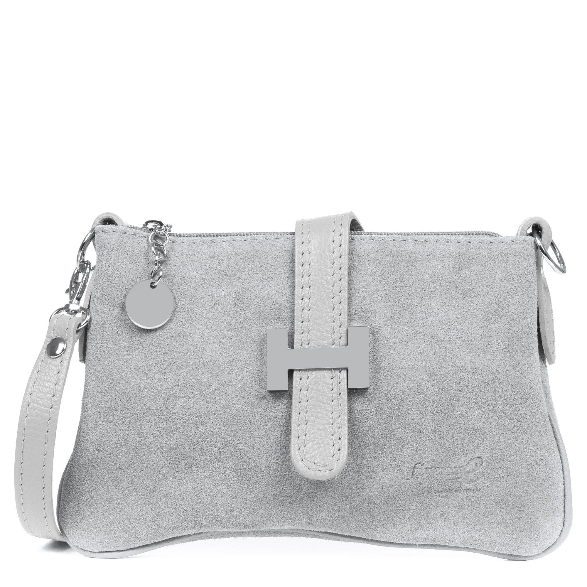 Firenze Artegiani. Allerona Bolso de mano Mujer. Piel auténtica Gamuza Dollaro. Made in Italy. Vera