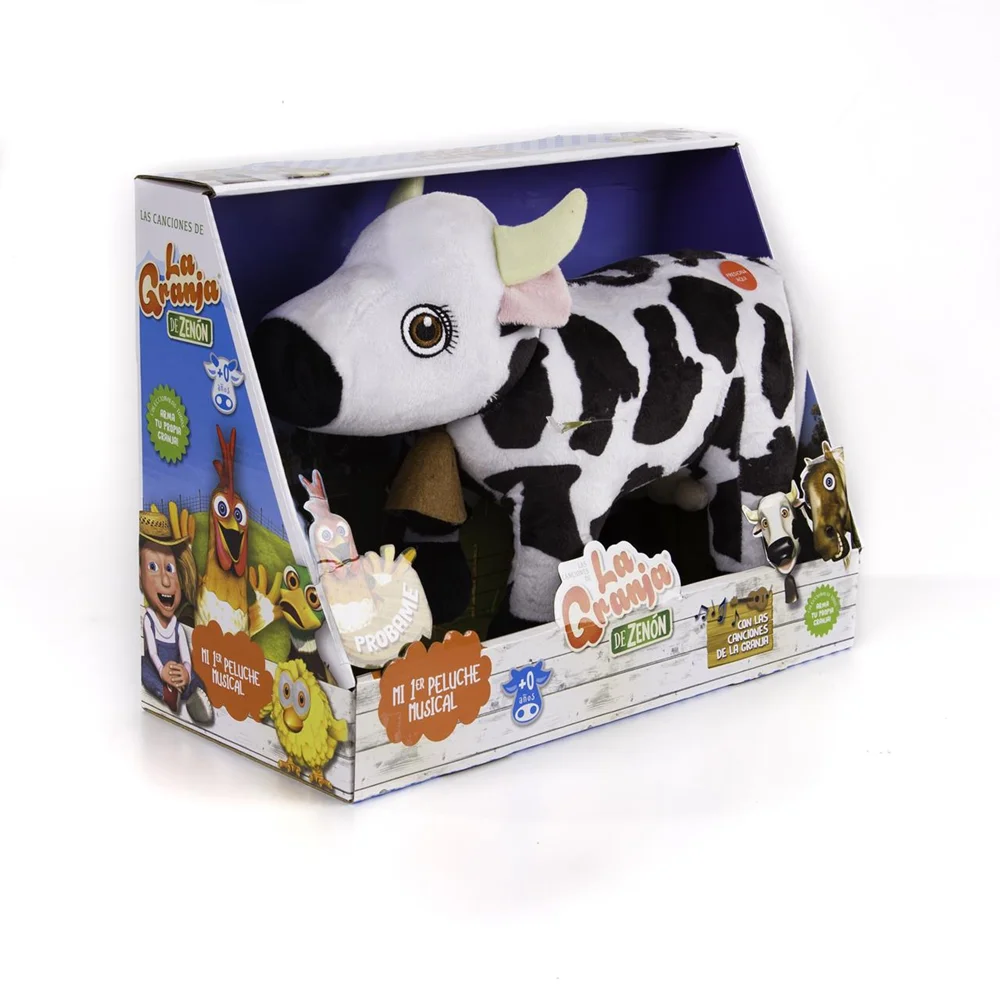 Peluche Musical Vaca Lola De La Granja De Zenón 30X13X23 Cm (Bandai 80003)