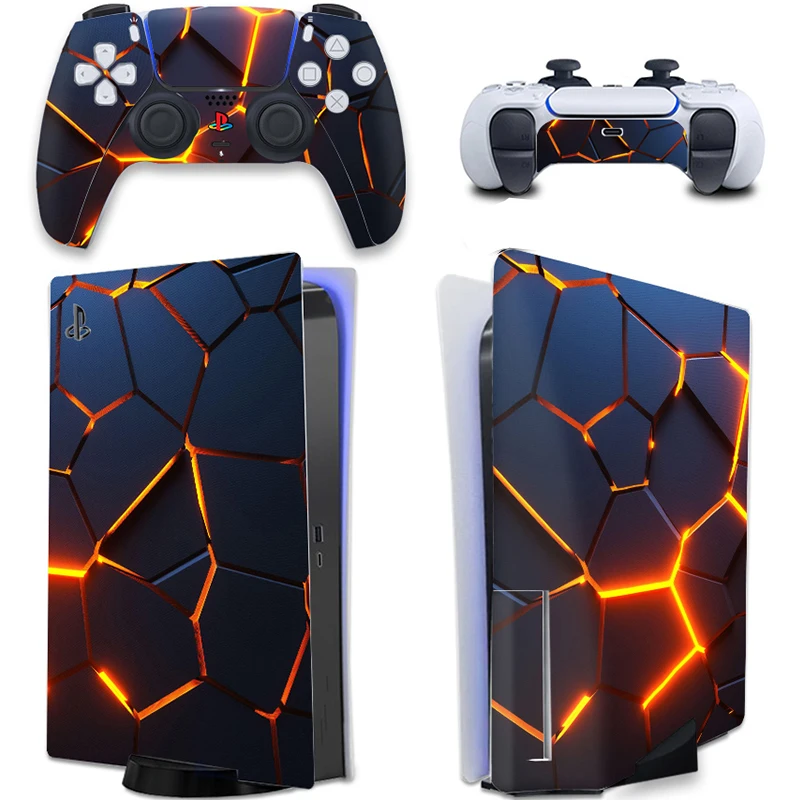 APCym Vinilo Adhesivo Skin para Consola PS5 FAT Disco o Digital. VULCANO Diseño Exclusivo APCym