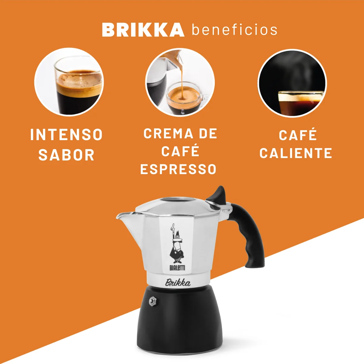 Bialetti - Brikka, the only coffee maker capable of making a creamy Espresso, 4 cups (170 ml), aluminum and black-high quality Italian coffee maker
