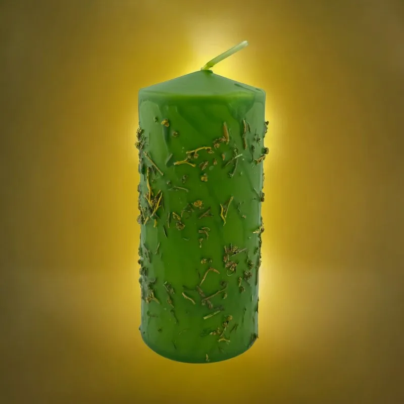 Ruda Herbal Candle - HOSTENATURA | 14x6 cm, natural ingredients for energy cleansing and protection, eliminates negativity and cuts magic with a herbal aroma, perfect for rituals and spiritual balance.