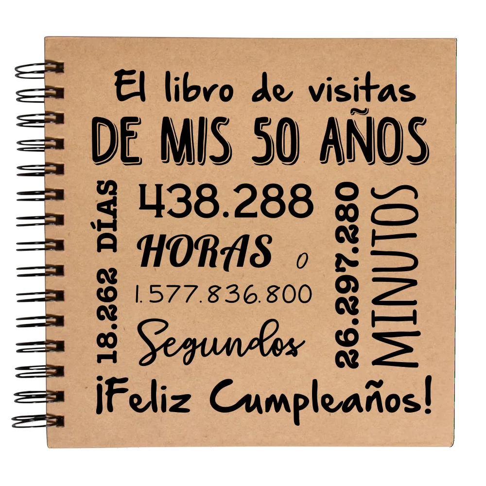 Signature book for 50th birthday in kraft with rings