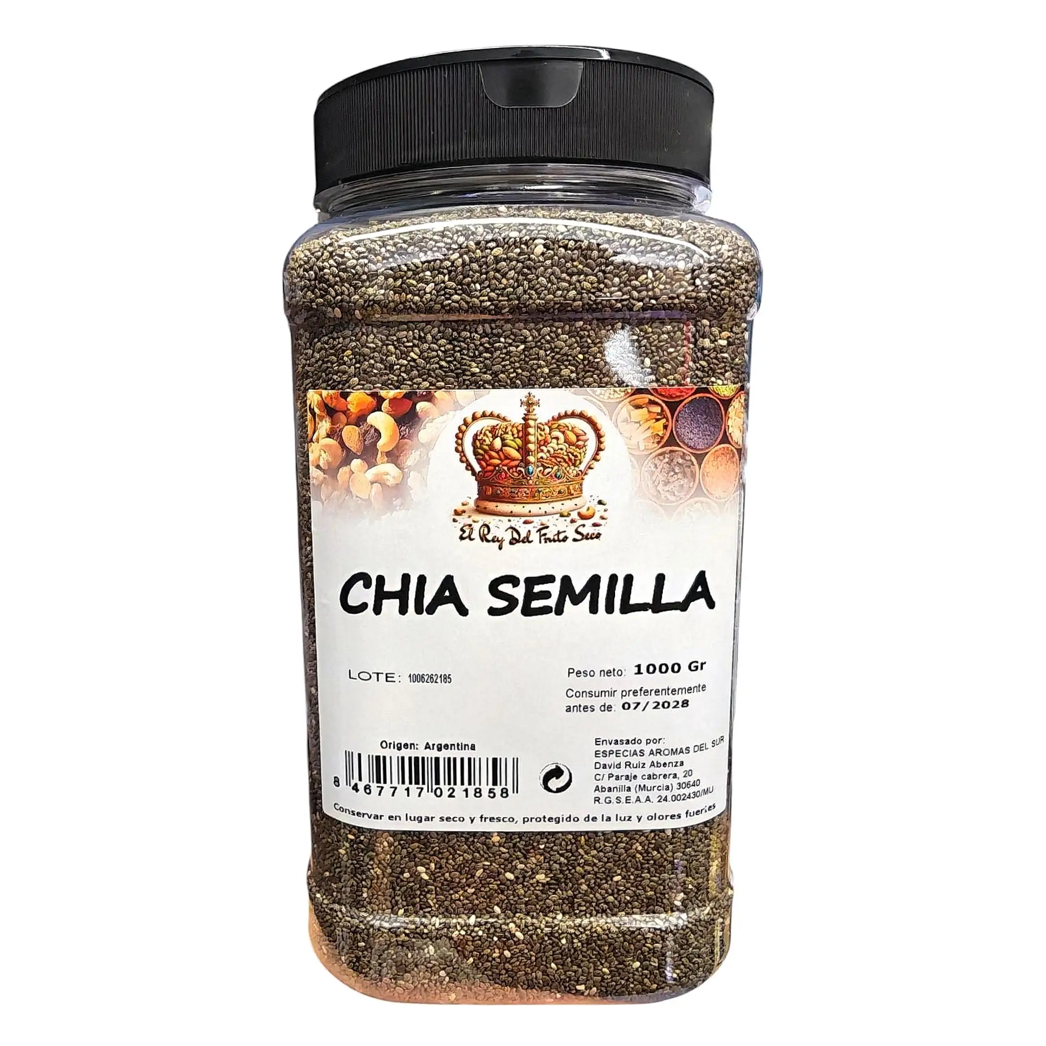 Semillas de Chía 1000g Naturales | Chia Semilla Premium Rica en Omega 3, Fibra y Proteína | Superalimento Saludable | Sin Gluten | Origen Argentina