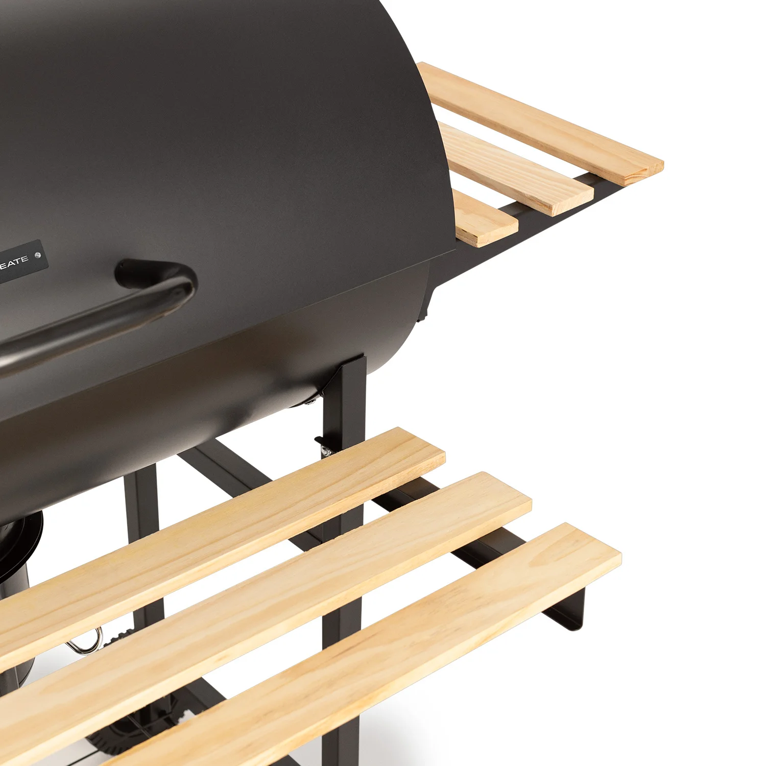 Create - create charcoal smoker barbecue with wheels and foldable side trays - smokey bbq