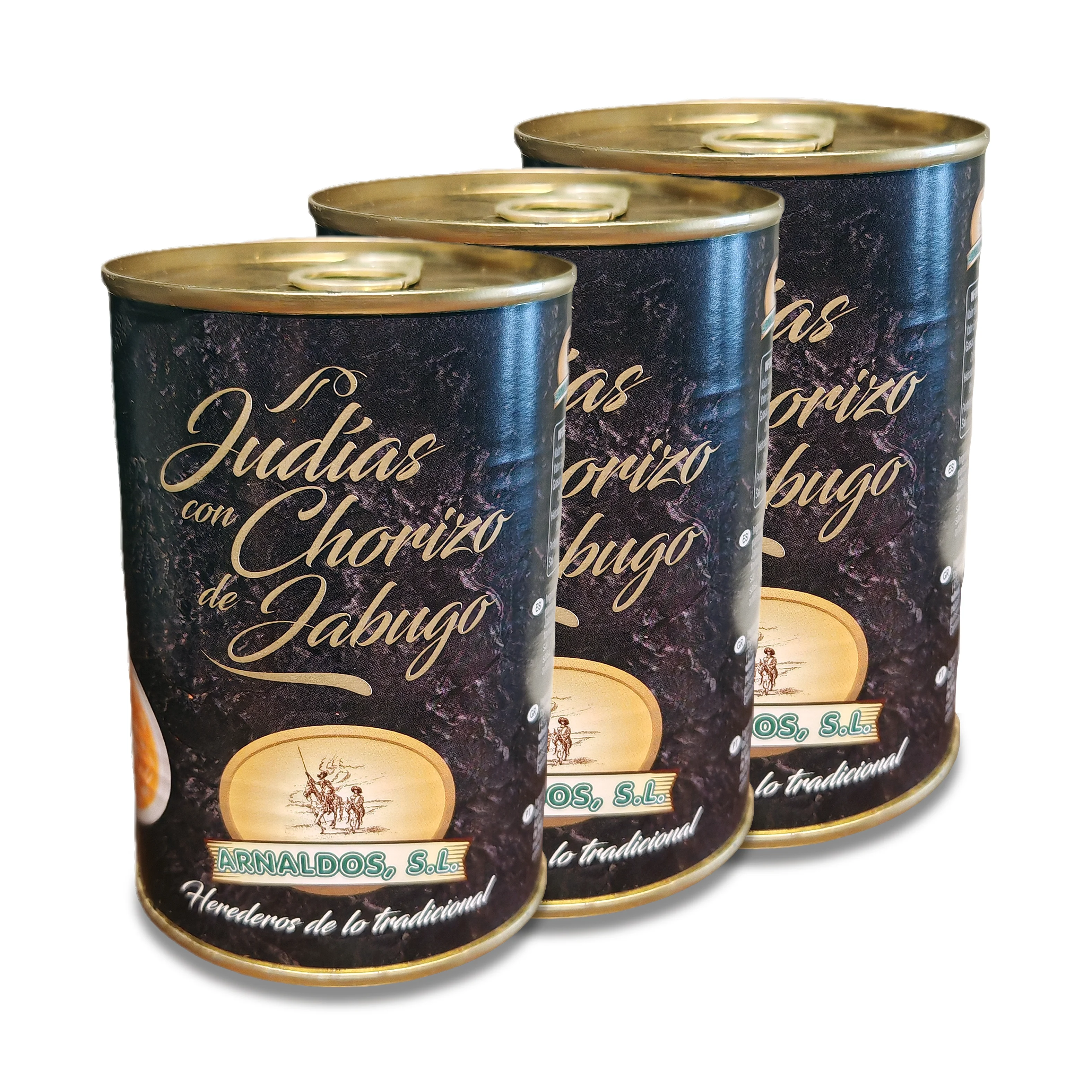 Judías con chorizo de jabugo de Arnaldos SL (Pack de 3 unidades de 425gr)