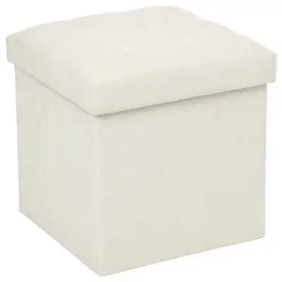 Factory pictures-Beige folding pouf-measure 38x38x38cm-compact and versatile