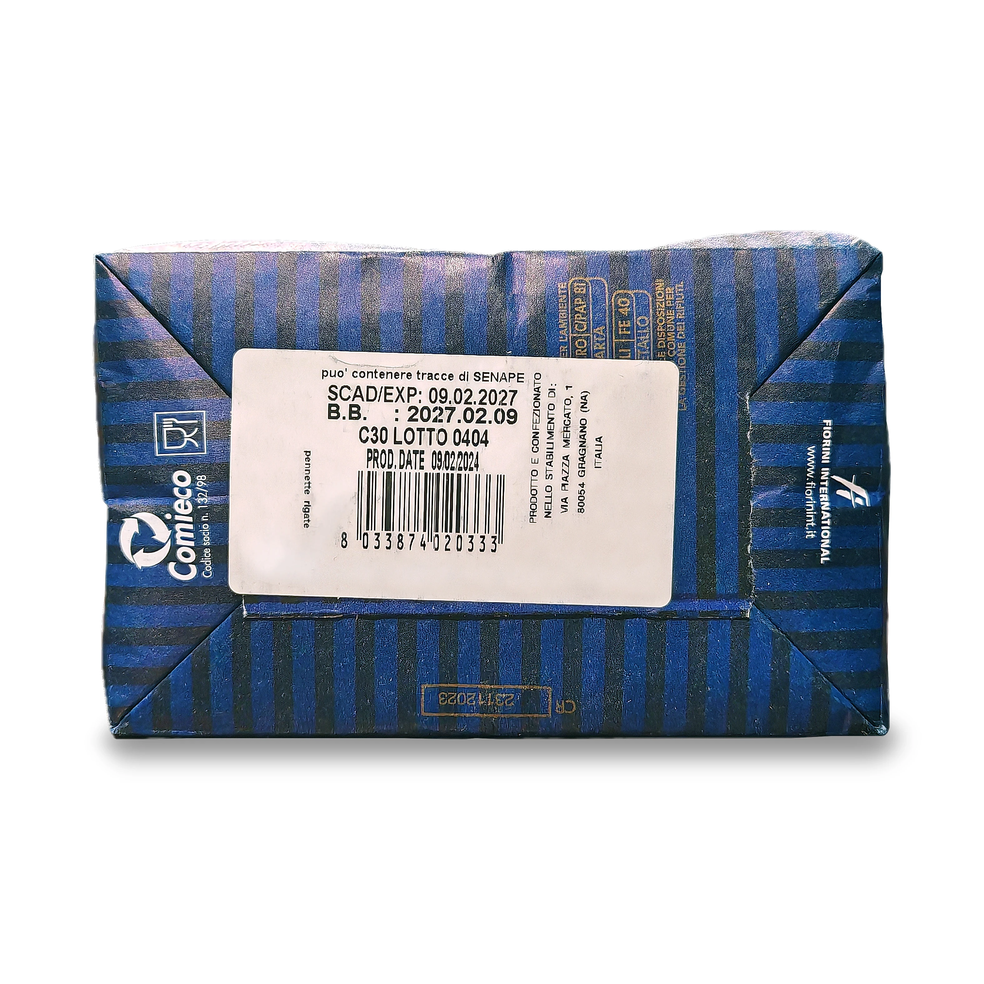 Pennette rigate. Gentile italian semolina paste (pack of 2 units of 500g)