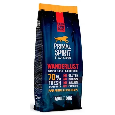 Primal Spirit 70% Wanderlust Para Perros 12 Kg
