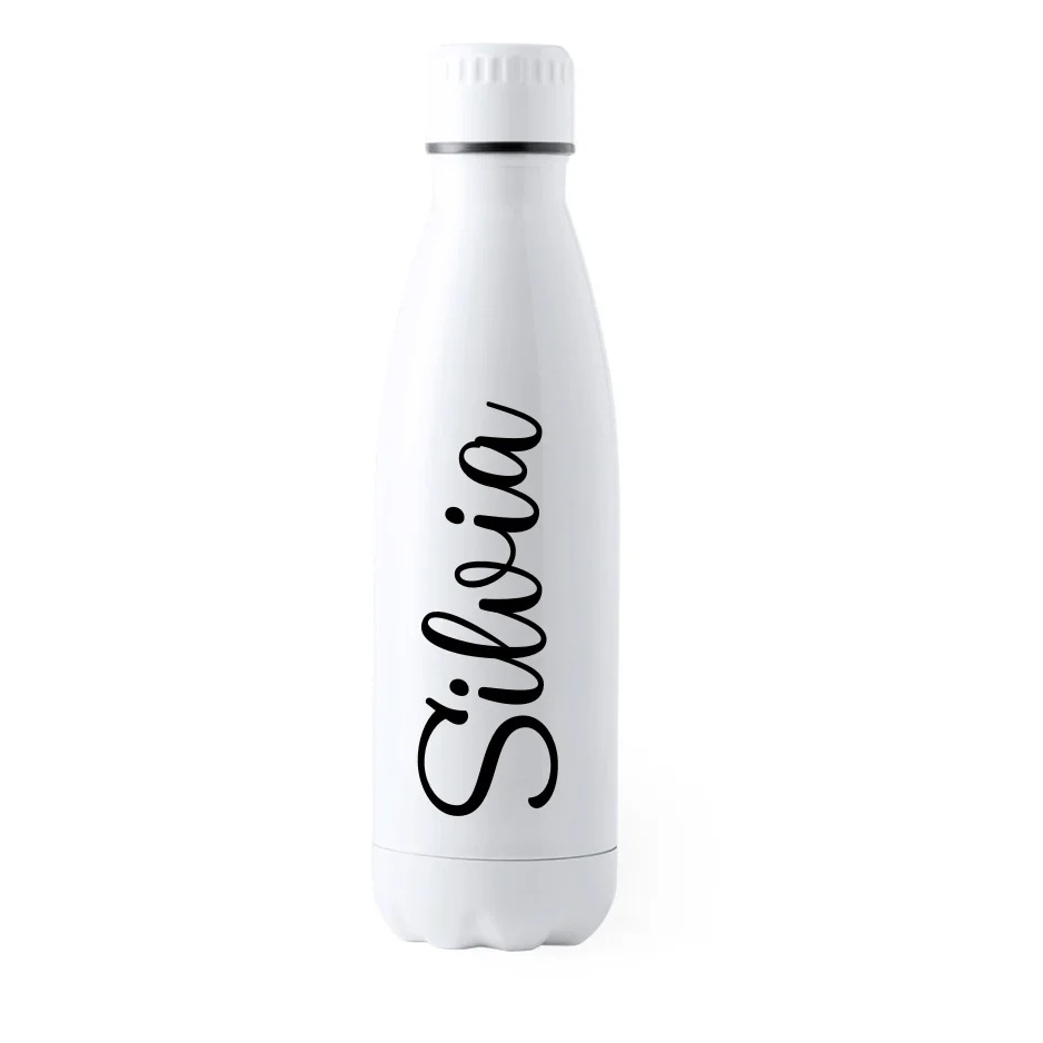 Botella de Acero Inoxidable Personalizada - 790 ml  Color Blanco, Acabado Mate - Regalo Ideal para Día de la Madre, Cumpleaños, Día del Padre, Navidades mkt