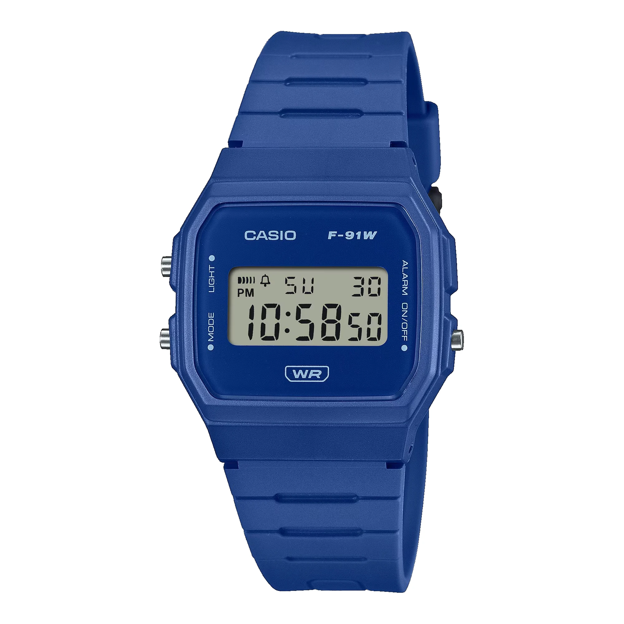 Casio - Reloj digital F-91WB-2A1EF unisex con cronómetro de 1/100 segundos, alarma diaria y resistencia al agua, correa de resina biológica