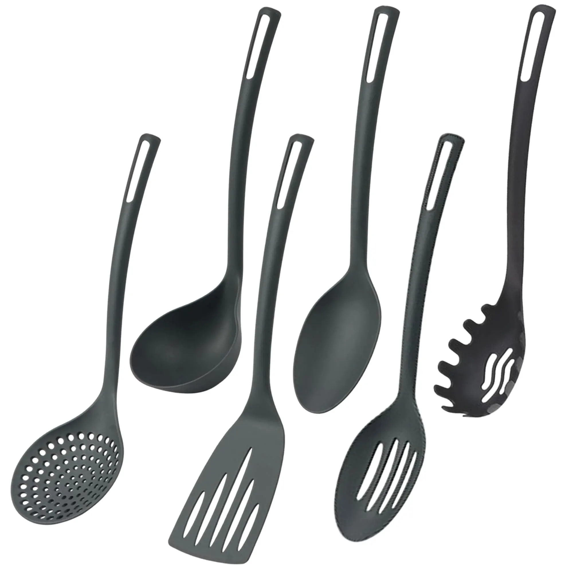Well Home Pack de 6 Utensilios básicos de cocina en PBT de color Negro