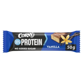 Corny protein bars 30% vanilla protein. Yes added sugars. Pack 6x50gr