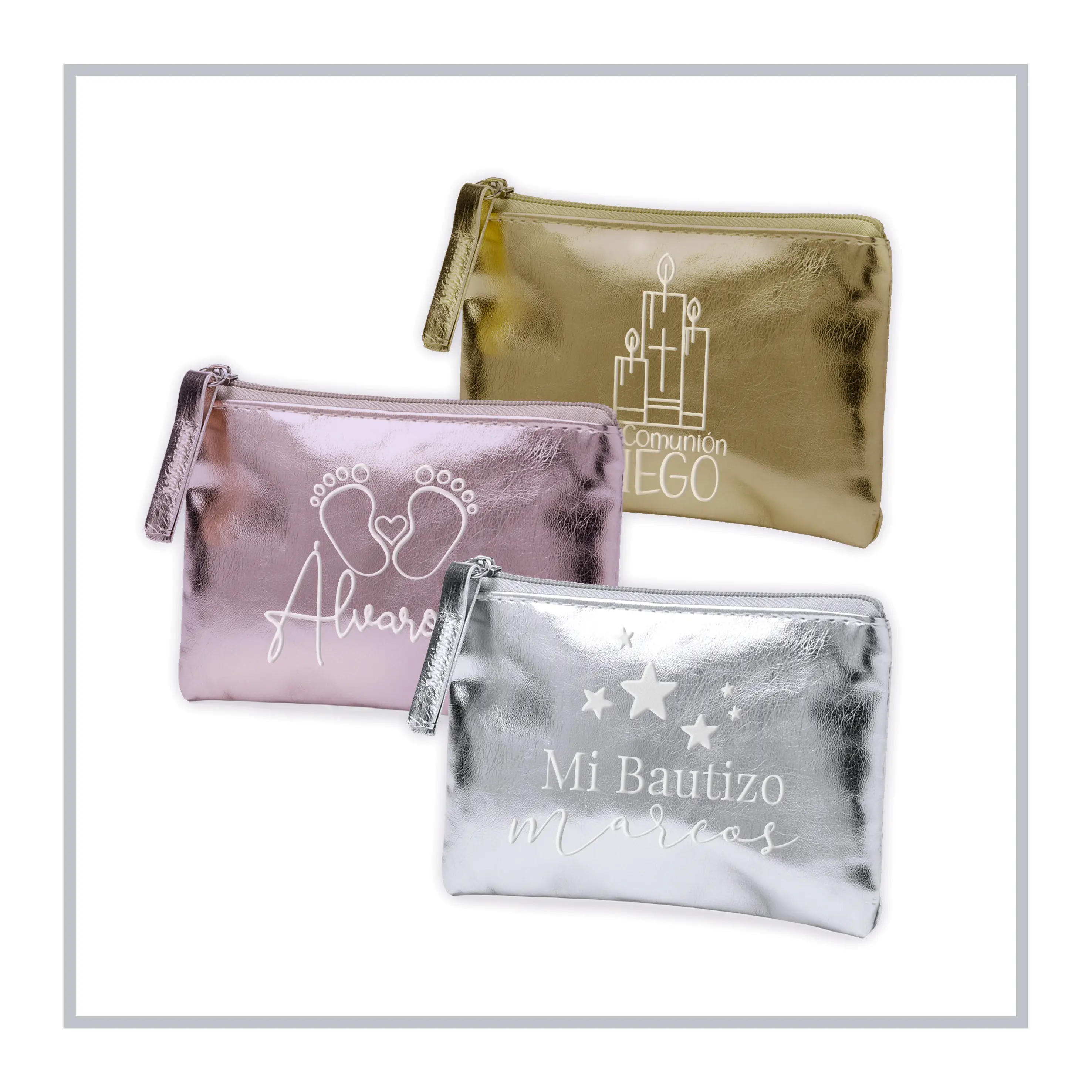 RegaloVip.es - PACK 10 a 50 Monederos metalizados, detalles de boda, monedero bautizo, detalles de comunion, monedero fashion, monedero chic, regalo de bautizo, comunión, boda, monedero con glamour,