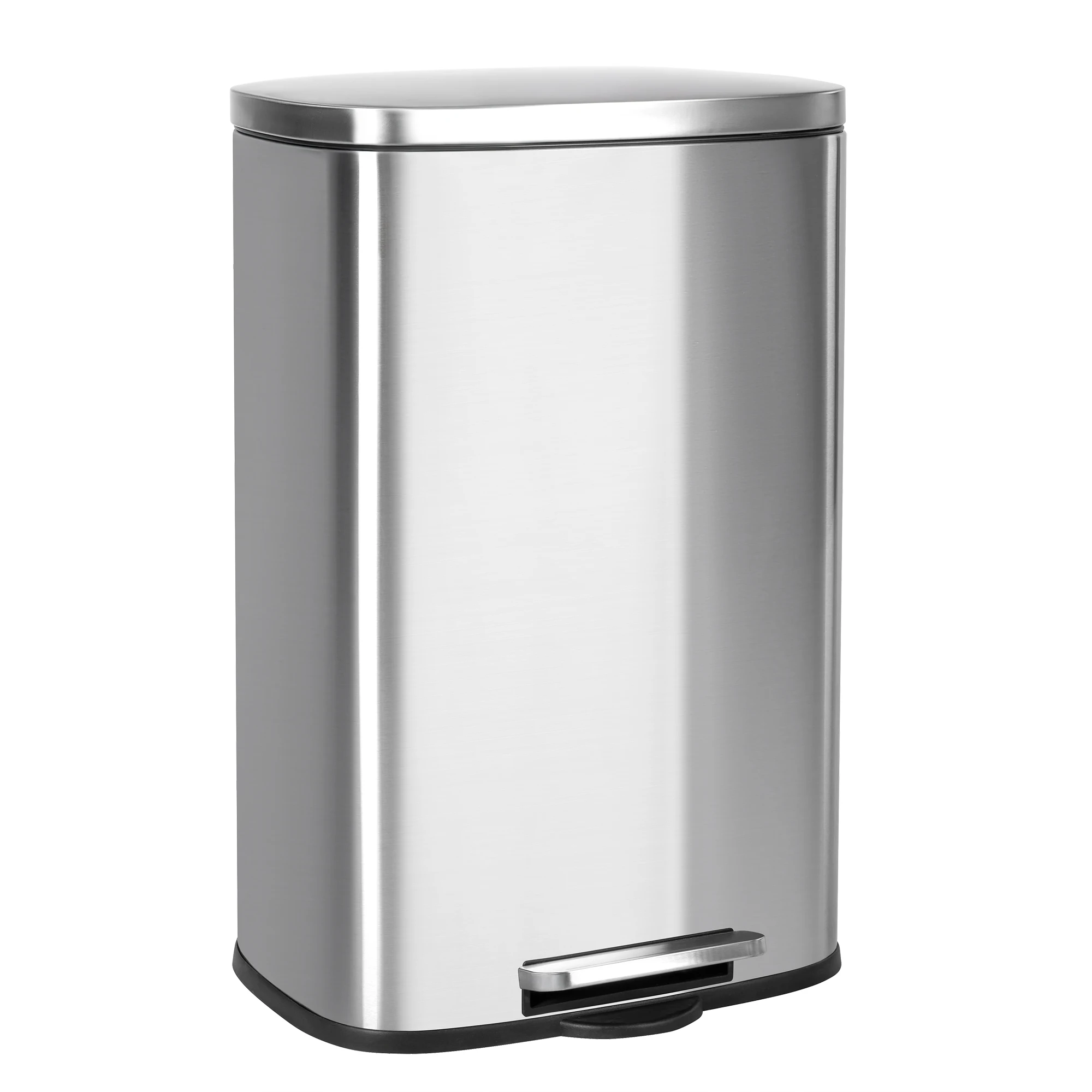 T-LoVendo Cubo de Basura para la Cocina, 50 L, Cubo de Pedal de Acero con Tapa, Cierre Suave, Acero Inoxidable.
