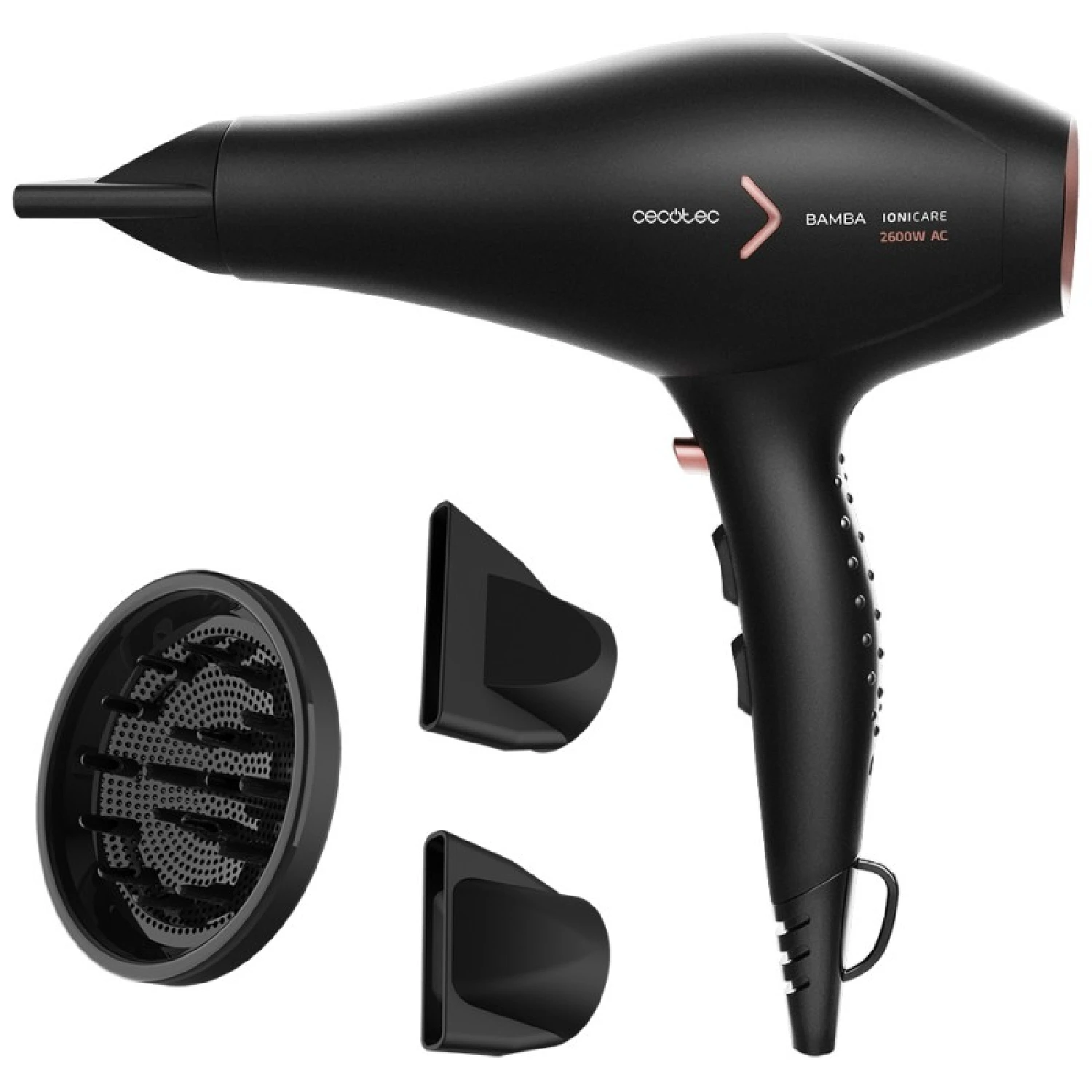 Bamba IoniCare 5350 PowerShine Fire ion hair dryer, power 2600 W, temperature and speed adjustment, precision nozzle and maxivolumen diffuser