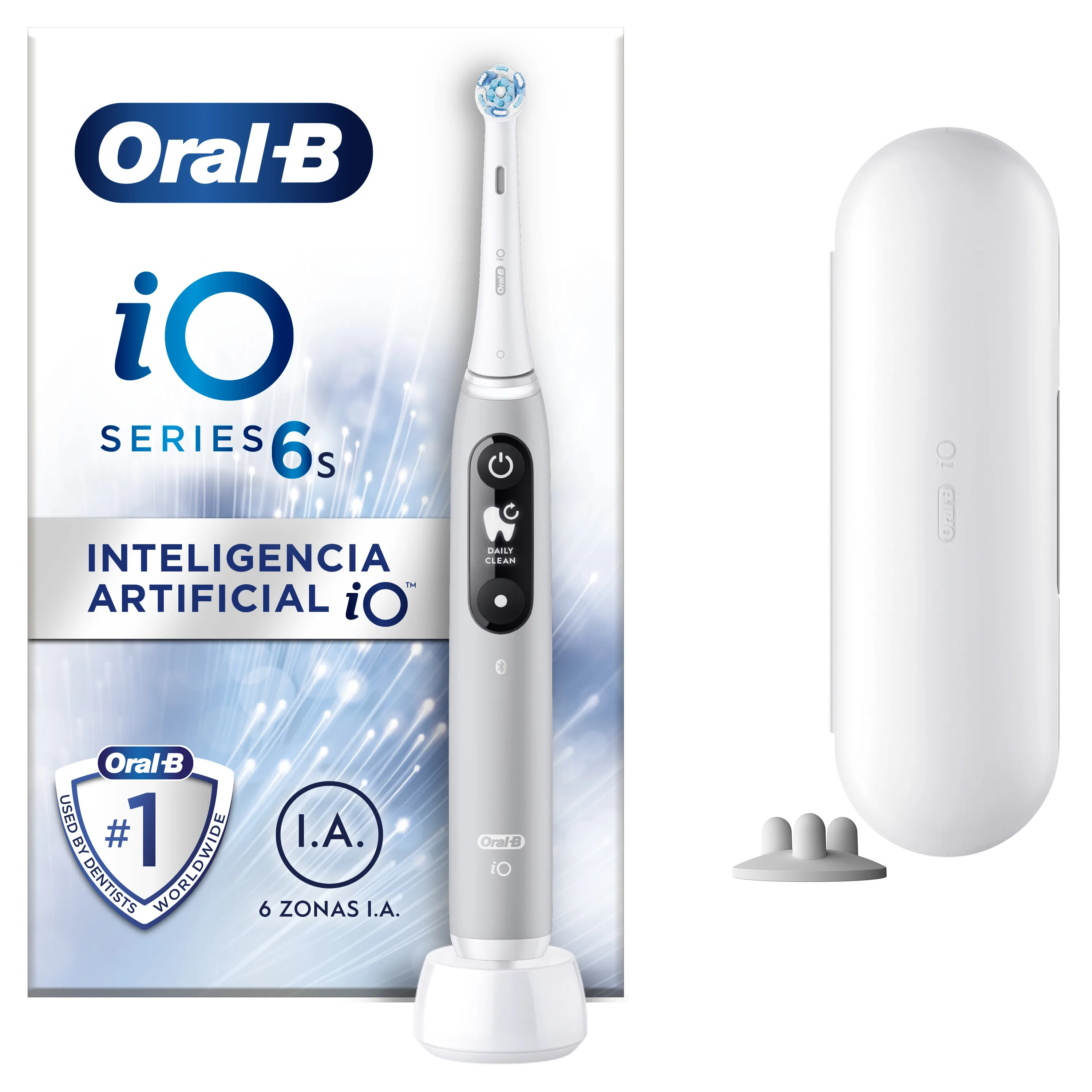 Oral-B iO 6S cepillo eléctrico con 2 cabezales y 1 estuche de viaje diseñado por Braun. Disponible en Negro y Gris… — oferta en AliExpress