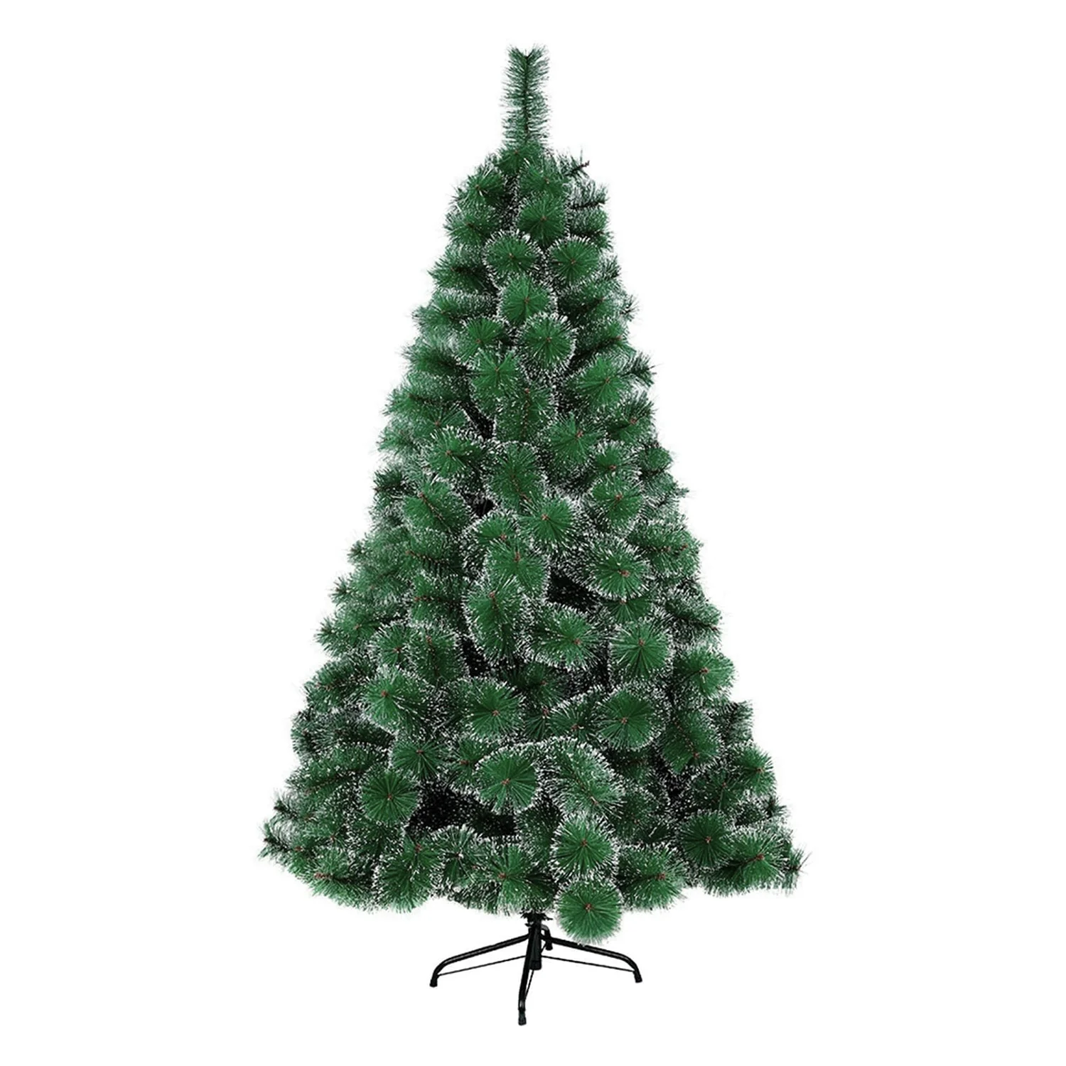 Greatoyar christmas tree, artificial christmas tree, material pvc pine needle, home decoration for christmas, with metal stand, easy assembly, height 120/150/180/210cm, green with snow