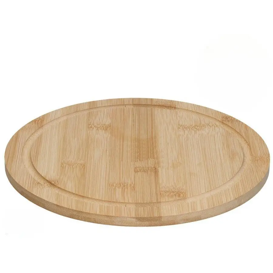 Gerimport Tabla de corte redonda Bambú 30 x 1 cm