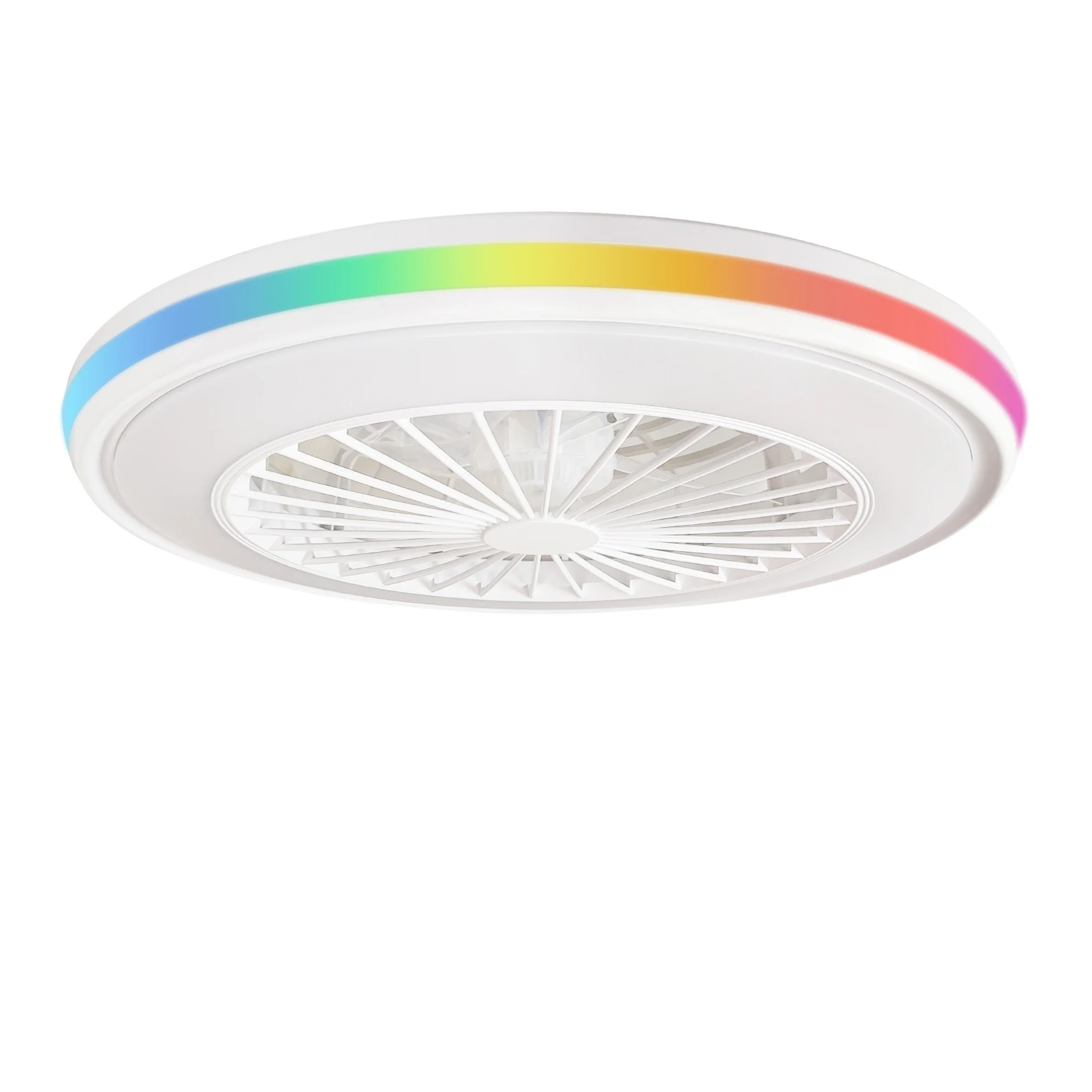 LED ATOMANT Ventilador de Techo con Luz LED 48W, Ø50cm, Iluminación CCT + RGB 5000LM, Motor DC 15W Silencioso y de Bajo Consumo, 6 Velocidades, Modo Verano/Invierno, Temporizador, con Mando a