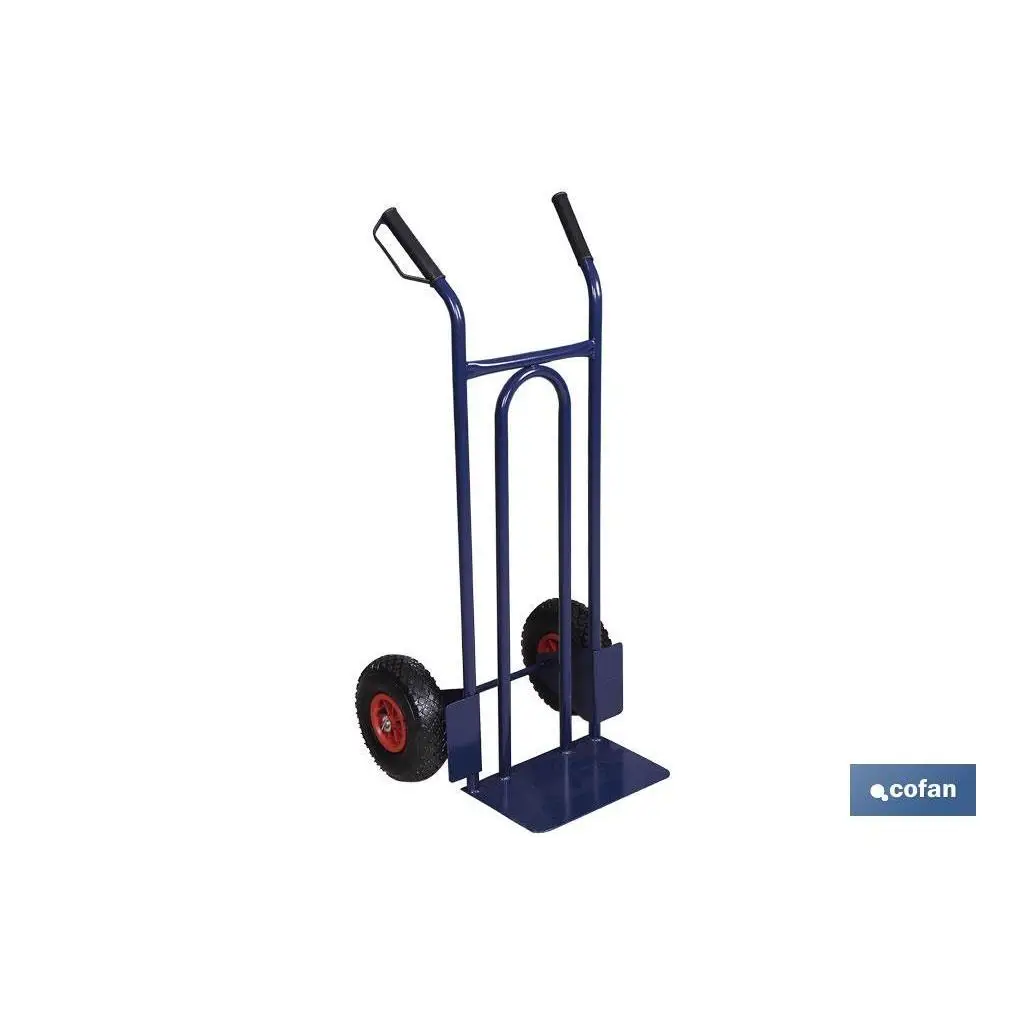 Carretilla de almacen con pala fija y ruedas neumaticas | Con ruedas neumaticas | Medidas: 1100 x 520 x 480 mm; 1 UNIDADES