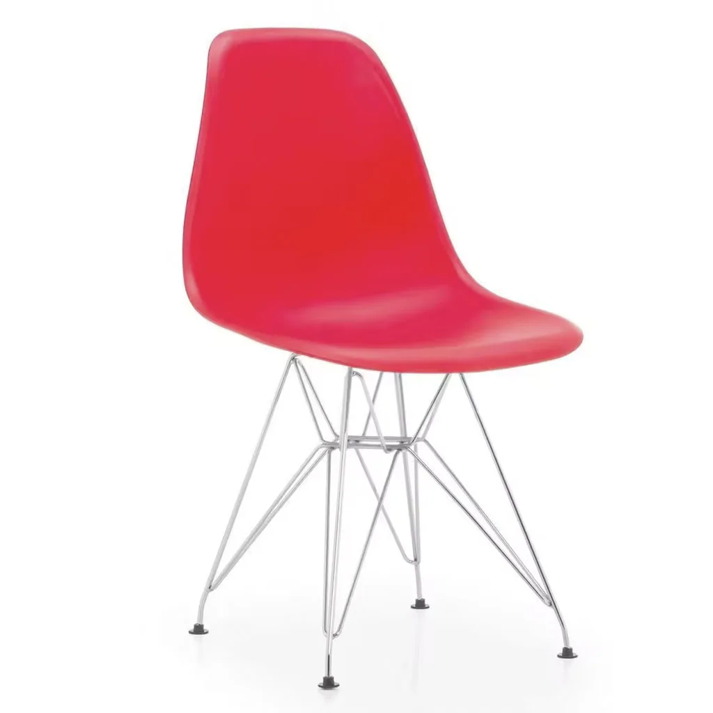 ORION91 Silla STELLA Estructura Cromada Asiento Polipropileno Color  Rojo – 48 x 41 x 82 cm Comedor Oficina Salón Teletrabajo Cocina - SpazioLuzio