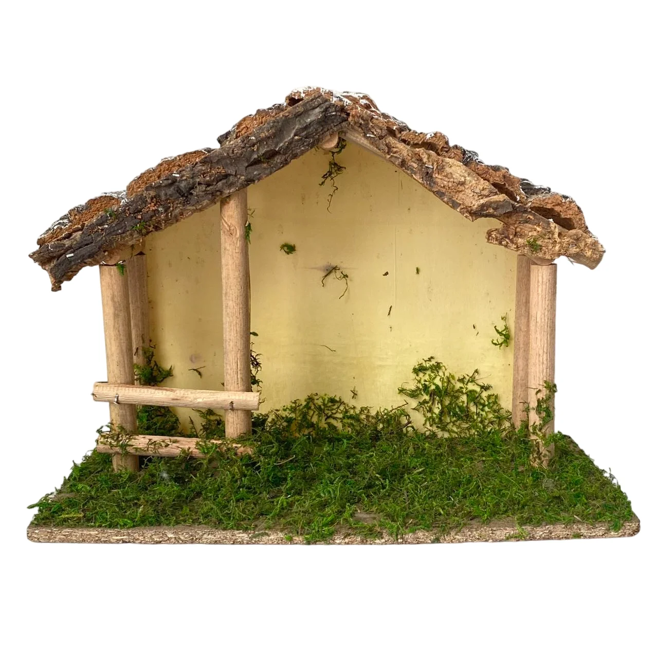 Casa Portal de Madera con Musgo para Belén de un Nacimiento Navidad Diseño Realista - Gerimport