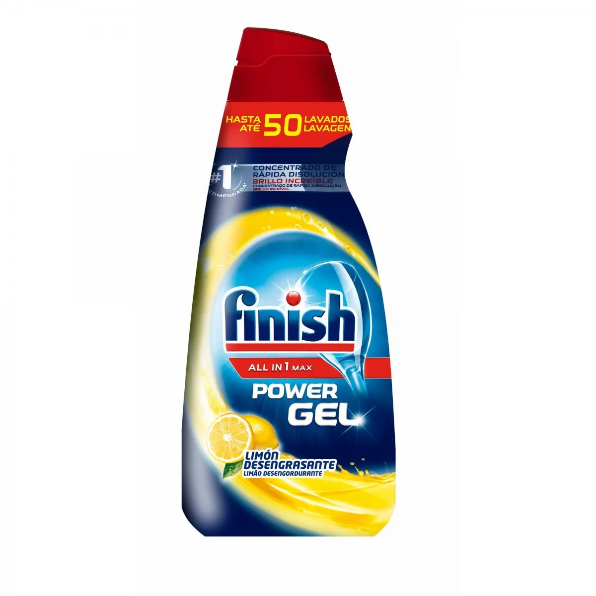 Finish All in 1 Max Power Gel lemon hygiene dishwasher 50 washes