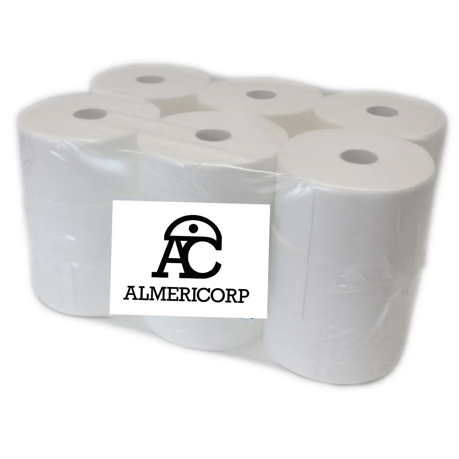 Laminated Industrial Toilet Paper 2 Layers Embossed Almericorp, Pack 18 Rolls XXL Embossed Texture