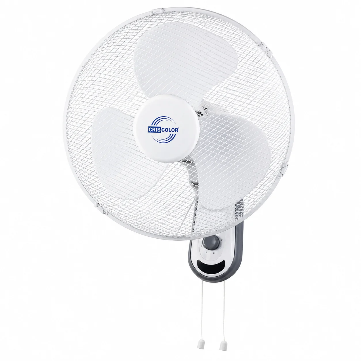 Ventilador de Pared Silencioso 45W con 3 Velocidades, Oscilación 75°, Control por Cuerda, Inclinación Ajustable, 50/60Hz, Ventilador de Pared para Dormitorio, Oficina y Hogar